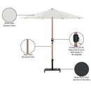  Meridian Fiji White Water Resistant Fabric And Aluminum Patio Umbrella with Base Set IMAGE 20