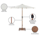  Meridian Fiji White Water Resistant Fabric And Aluminum Patio Umbrella with Base Set IMAGE 20