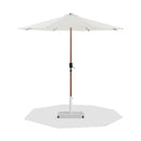  Meridian Fiji White Water Resistant Fabric And Aluminum Patio Umbrella with Base Set IMAGE 1