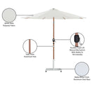  Meridian Fiji White Water Resistant Fabric And Aluminum Patio Umbrella with Base Set IMAGE 20
