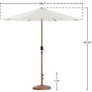  Meridian Fiji White Water Resistant Fabric And Aluminum Patio Umbrella with Base Set IMAGE 16