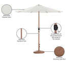  Meridian Fiji White Water Resistant Fabric And Aluminum Patio Umbrella with Base Set IMAGE 17