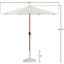  Meridian Fiji White Water Resistant Fabric And Aluminum Patio Umbrella with Base Set IMAGE 16
