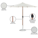  Meridian Fiji White Water Resistant Fabric And Aluminum Patio Umbrella with Base Set IMAGE 17