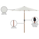  Meridian Fiji White Water Resistant Fabric And Aluminum Patio Umbrella IMAGE 11