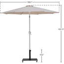  Meridian Fiji Beige Water Resistant Fabric And Aluminum Patio Umbrella with Base Set IMAGE 19