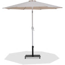  Meridian Fiji Beige Water Resistant Fabric And Aluminum Patio Umbrella with Base Set IMAGE 1