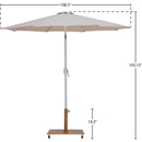  Meridian Fiji Beige Water Resistant Fabric And Aluminum Patio Umbrella with Base Set IMAGE 19