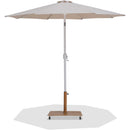  Meridian Fiji Beige Water Resistant Fabric And Aluminum Patio Umbrella with Base Set IMAGE 1