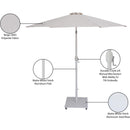  Meridian Fiji Beige Water Resistant Fabric And Aluminum Patio Umbrella with Base Set IMAGE 20