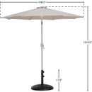  Meridian Fiji Beige Water Resistant Fabric And Aluminum Patio Umbrella with Base Set IMAGE 16