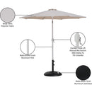  Meridian Fiji Beige Water Resistant Fabric And Aluminum Patio Umbrella with Base Set IMAGE 17