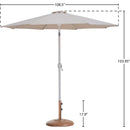  Meridian Fiji Beige Water Resistant Fabric And Aluminum Patio Umbrella with Base Set IMAGE 16