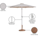  Meridian Fiji Beige Water Resistant Fabric And Aluminum Patio Umbrella with Base Set IMAGE 17