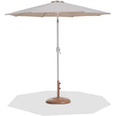  Meridian Fiji Beige Water Resistant Fabric And Aluminum Patio Umbrella with Base Set IMAGE 1
