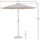  Meridian Fiji Beige Water Resistant Fabric And Aluminum Patio Umbrella with Base Set IMAGE 16
