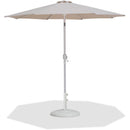  Meridian Fiji Beige Water Resistant Fabric And Aluminum Patio Umbrella with Base Set IMAGE 1