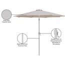  Meridian Fiji Beige Water Resistant Fabric And Aluminum Patio Umbrella IMAGE 11