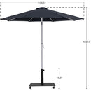  Meridian Fiji Black Water Resistant Fabric And Aluminum Patio Umbrella with Base Set IMAGE 19
