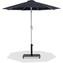  Meridian Fiji Black Water Resistant Fabric And Aluminum Patio Umbrella with Base Set IMAGE 1