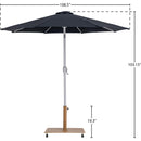  Meridian Fiji Black Water Resistant Fabric And Aluminum Patio Umbrella with Base Set IMAGE 19