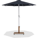  Meridian Fiji Black Water Resistant Fabric And Aluminum Patio Umbrella with Base Set IMAGE 1