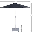  Meridian Fiji Black Water Resistant Fabric And Aluminum Patio Umbrella with Base Set IMAGE 19