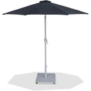  Meridian Fiji Black Water Resistant Fabric And Aluminum Patio Umbrella with Base Set IMAGE 1