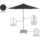  Meridian Fiji Black Water Resistant Fabric And Aluminum Patio Umbrella with Base Set IMAGE 20