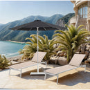  Meridian Fiji Black Water Resistant Fabric And Aluminum Patio Umbrella with Base Set IMAGE 2