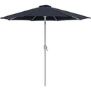  Meridian Fiji Black Water Resistant Fabric And Aluminum Patio Umbrella with Base Set IMAGE 3