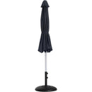  Meridian Fiji Black Water Resistant Fabric And Aluminum Patio Umbrella with Base Set IMAGE 11