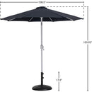 Meridian Fiji Black Water Resistant Fabric And Aluminum Patio Umbrella with Base Set IMAGE 16