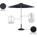  Meridian Fiji Black Water Resistant Fabric And Aluminum Patio Umbrella with Base Set IMAGE 17