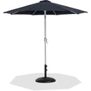  Meridian Fiji Black Water Resistant Fabric And Aluminum Patio Umbrella with Base Set IMAGE 1