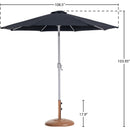  Meridian Fiji Black Water Resistant Fabric And Aluminum Patio Umbrella with Base Set IMAGE 16