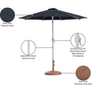  Meridian Fiji Black Water Resistant Fabric And Aluminum Patio Umbrella with Base Set IMAGE 17