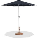  Meridian Fiji Black Water Resistant Fabric And Aluminum Patio Umbrella with Base Set IMAGE 1