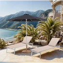  Meridian Fiji Black Water Resistant Fabric And Aluminum Patio Umbrella with Base Set IMAGE 2