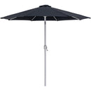  Meridian Fiji Black Water Resistant Fabric And Aluminum Patio Umbrella with Base Set IMAGE 3