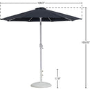  Meridian Fiji Black Water Resistant Fabric And Aluminum Patio Umbrella with Base Set IMAGE 16