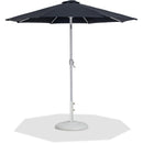  Meridian Fiji Black Water Resistant Fabric And Aluminum Patio Umbrella with Base Set IMAGE 1