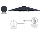  Meridian Fiji Black Water Resistant Fabric And Aluminum Patio Umbrella IMAGE 11