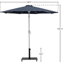  Meridian Fiji Grey Water Resistant Fabric And Aluminum Patio Umbrella with Base Set IMAGE 19