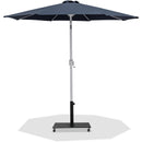  Meridian Fiji Grey Water Resistant Fabric And Aluminum Patio Umbrella with Base Set IMAGE 1