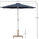  Meridian Fiji Grey Water Resistant Fabric And Aluminum Patio Umbrella with Base Set IMAGE 19