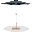  Meridian Fiji Grey Water Resistant Fabric And Aluminum Patio Umbrella with Base Set IMAGE 1
