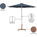  Meridian Fiji Grey Water Resistant Fabric And Aluminum Patio Umbrella with Base Set IMAGE 20
