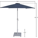  Meridian Fiji Grey Water Resistant Fabric And Aluminum Patio Umbrella with Base Set IMAGE 19