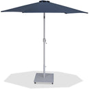  Meridian Fiji Grey Water Resistant Fabric And Aluminum Patio Umbrella with Base Set IMAGE 1